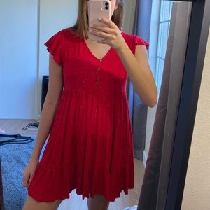 Cute Comfy Flowy Ruffle Dress